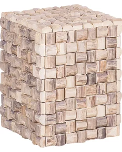 Nachttisch Teakholz Hellbraun Quadratisch 32 X 32 Cm Cajeme