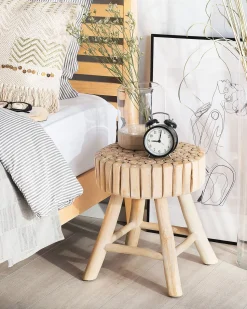 Nachttisch Teakholz Hellbraun 35 Cm Nampa
