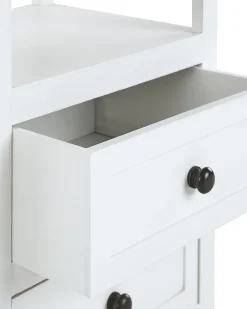 Nachttisch Weis / Dunkler Holzfarbton 2 Schubladen Layola