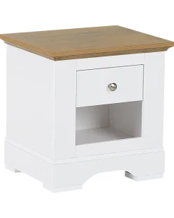 Nachttisch Weis / Heller Holzfarbton Winglay