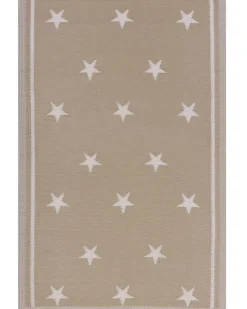 Outdoor Teppich Beige 120 X 180 Cm Sternenmuster Kurzflor Latur