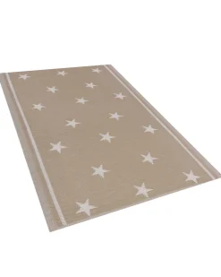 Outdoor Teppich Beige 120 X 180 Cm Sternenmuster Kurzflor Latur