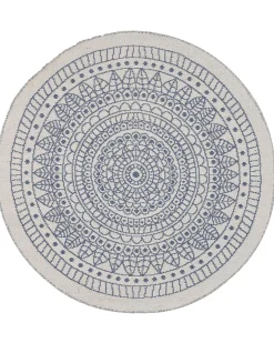 Outdoor Teppich Blau / Weis 140 Cm Zweiseitig Yalak