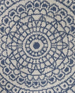 Outdoor Teppich Blau / Weis 140 Cm Zweiseitig Yalak