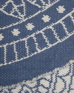 Outdoor Teppich Blau / Weis 140 Cm Zweiseitig Yalak