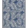 Outdoor Teppich Blau 120 X 180 Cm Palmenmuster Kurzflor Kota
