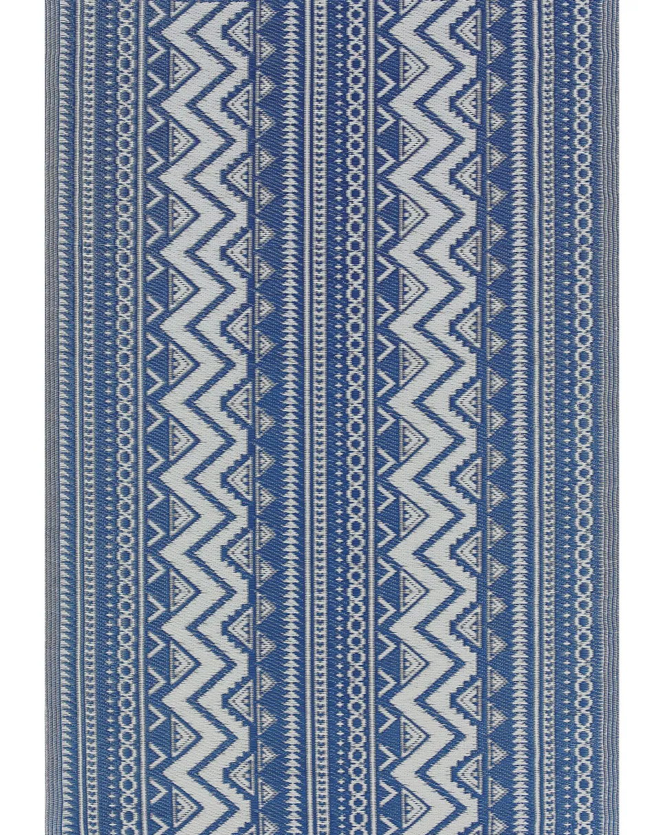Outdoor Teppich Blau 120 X 180 Cm Geometrisches Muster Nagpur