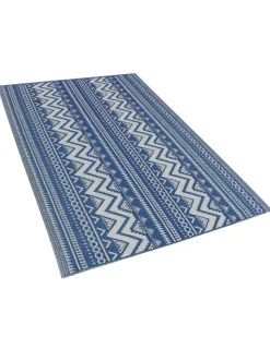 Outdoor Teppich Blau 120 X 180 Cm Geometrisches Muster Nagpur