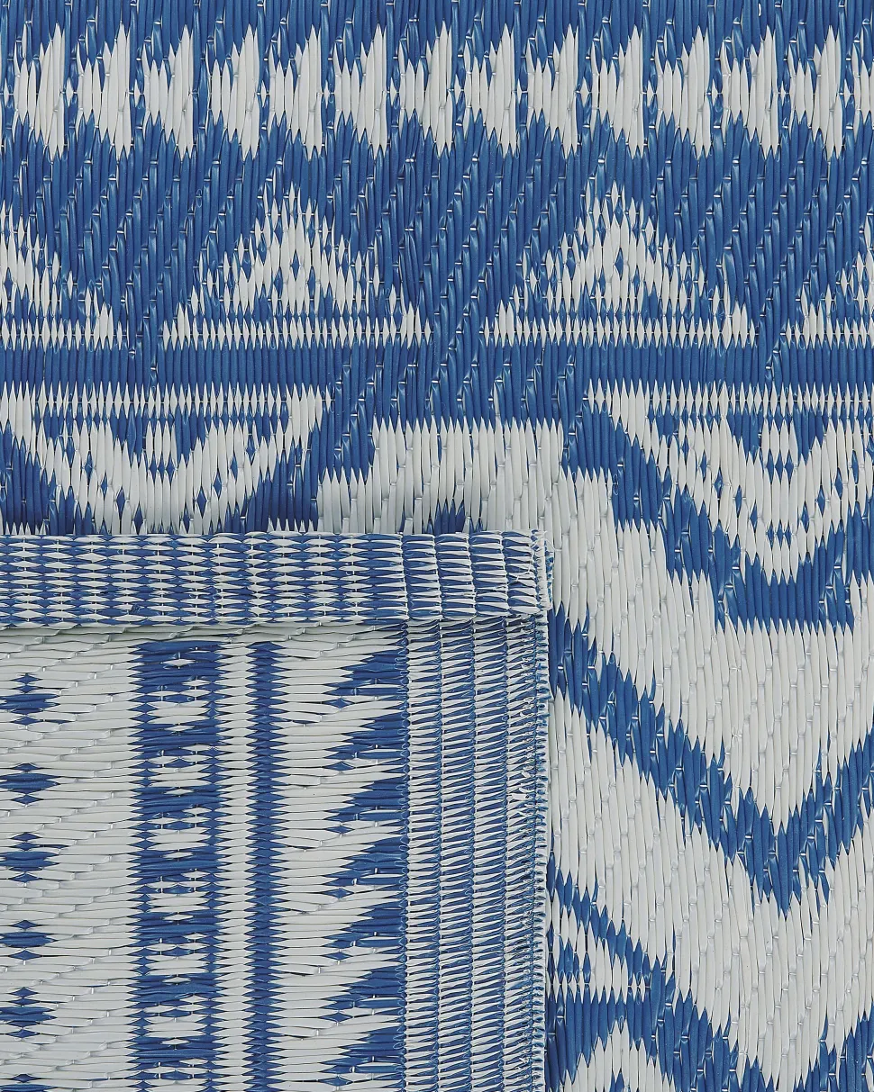 Outdoor Teppich Blau 120 X 180 Cm Geometrisches Muster Nagpur