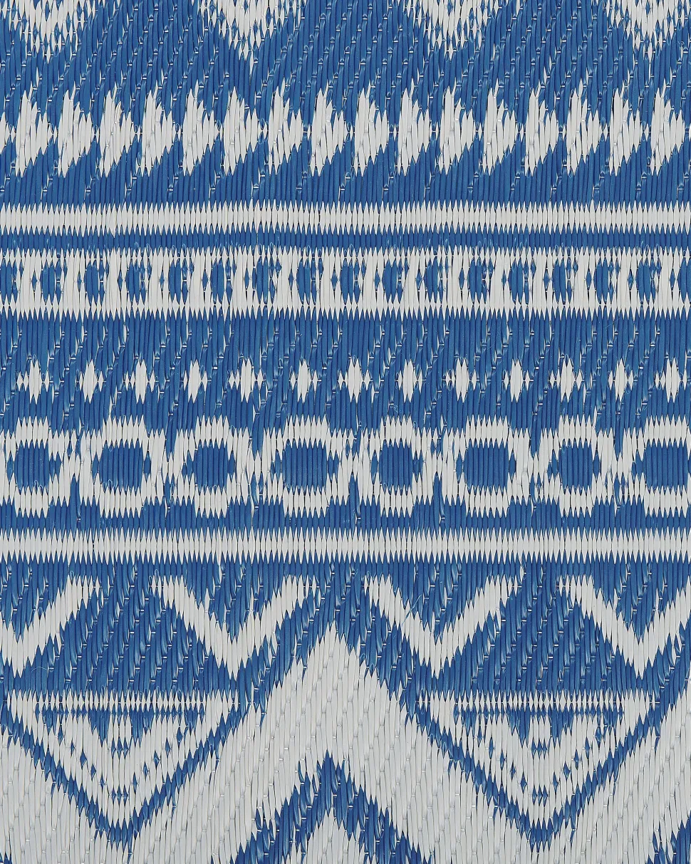 Outdoor Teppich Blau 120 X 180 Cm Geometrisches Muster Nagpur