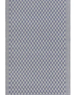 Outdoor Teppich Blau 60 X 90 Cm Zickzack-Muster Kurzflor Mango
