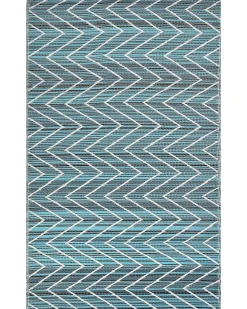 Outdoor Teppich Blau 120 X 180 Cm Mit Zickzackmuster Balotra