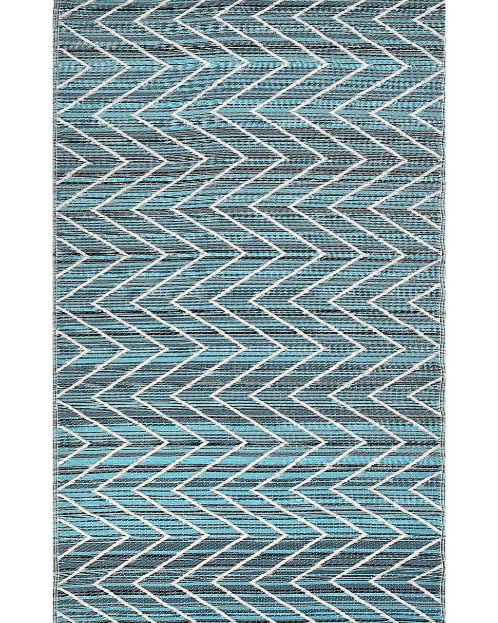 Outdoor Teppich Blau 120 X 180 Cm Mit Zickzackmuster Balotra