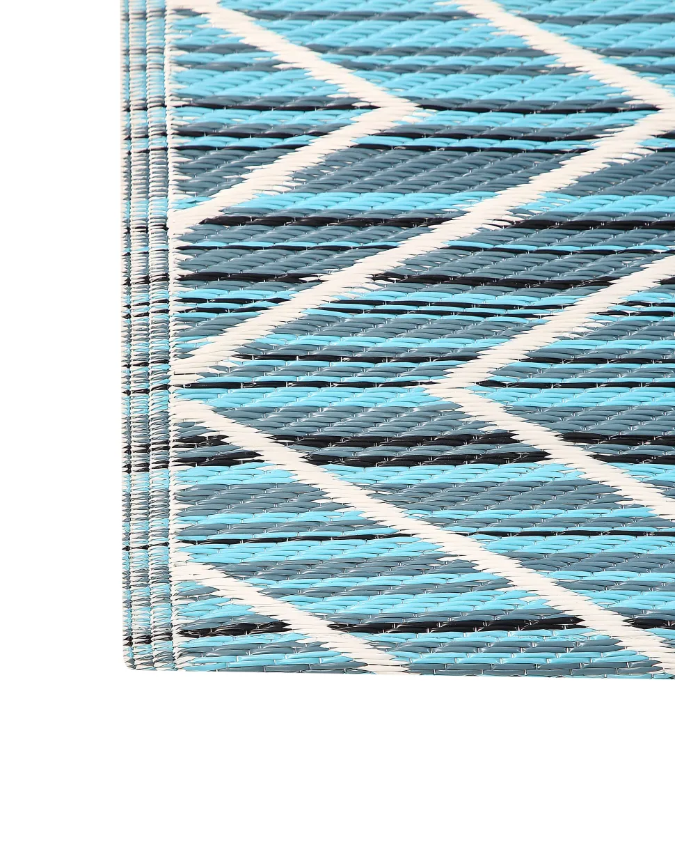 Outdoor Teppich Blau 120 X 180 Cm Mit Zickzackmuster Balotra