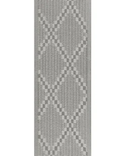 Outdoor Teppich Grau 60 X 105 Cm Kariertes Muster Kurzflor Jalna