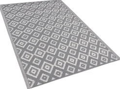 Outdoor Teppich Grau 120 X 180 Cm Geometrisches Muster Dhule