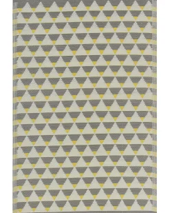 Outdoor Teppich Grau-Gelb 120 X 180 Cm Dreieck Muster Hisar