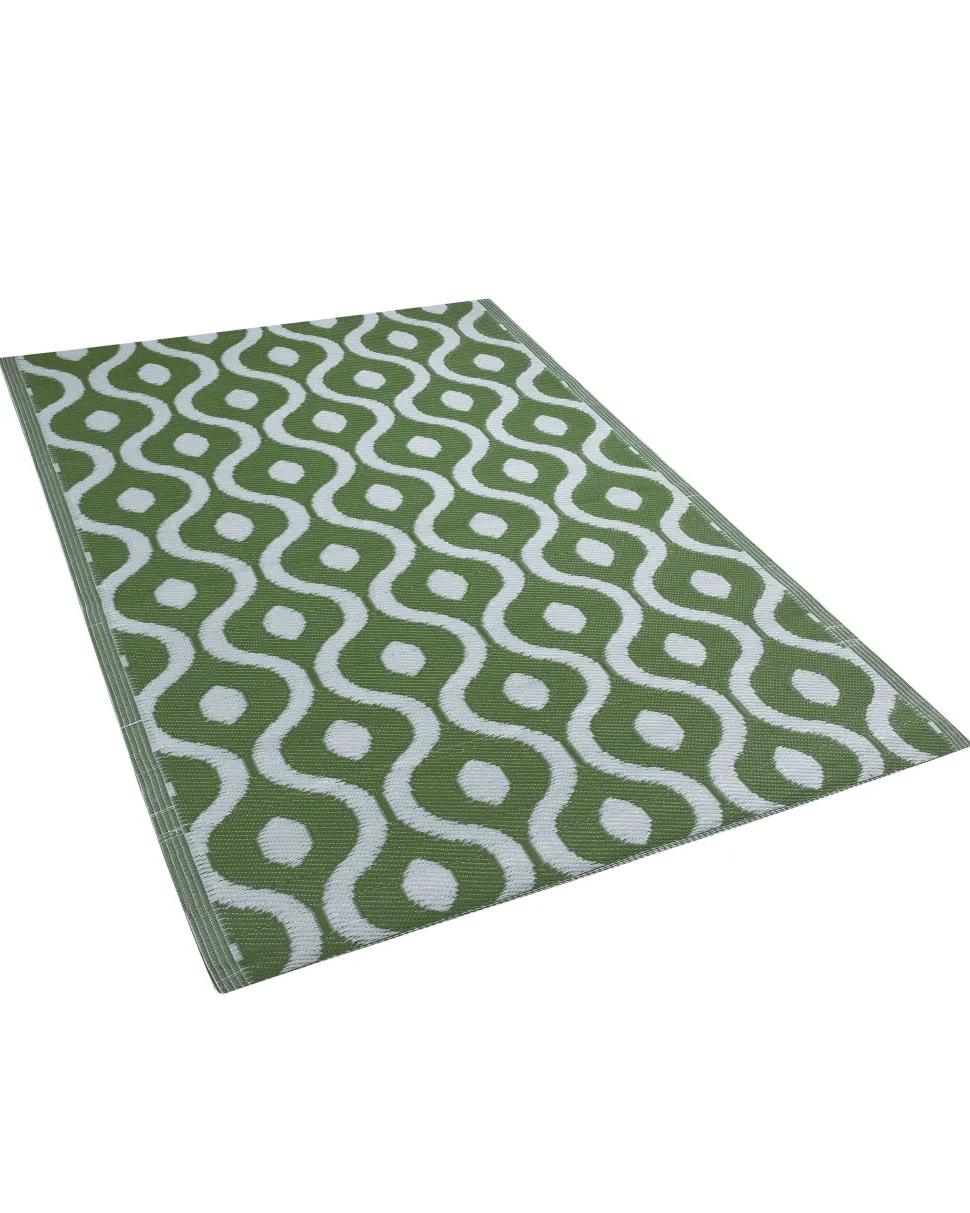 Outdoor Teppich Grun 120 X 180 Cm Marokkanisches Muster Zweiseitig Kurzflor Pune