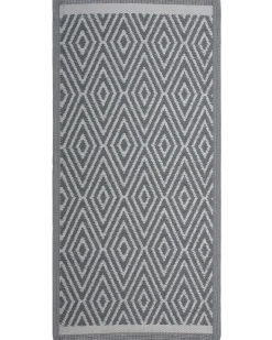 Outdoor Teppich Hellgrau 90 X 150 Cm Geometrisches Muster Kurzflor Sikar