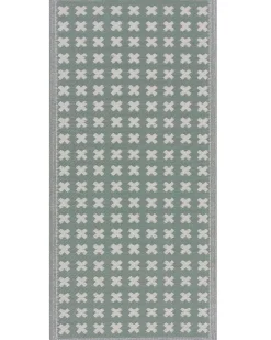 Outdoor Teppich Hellgrun 90 X 180 Cm Geometrisches Muster Rohtak