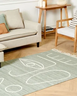 Outdoor Teppich Hellgrun 140 X 200 Cm Abstraktes Muster Kurzflor Yavu