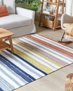 Outdoor Teppich Mehrfarbig 160 X 230 Cm Streifenmuster Kurzflor Tozakli