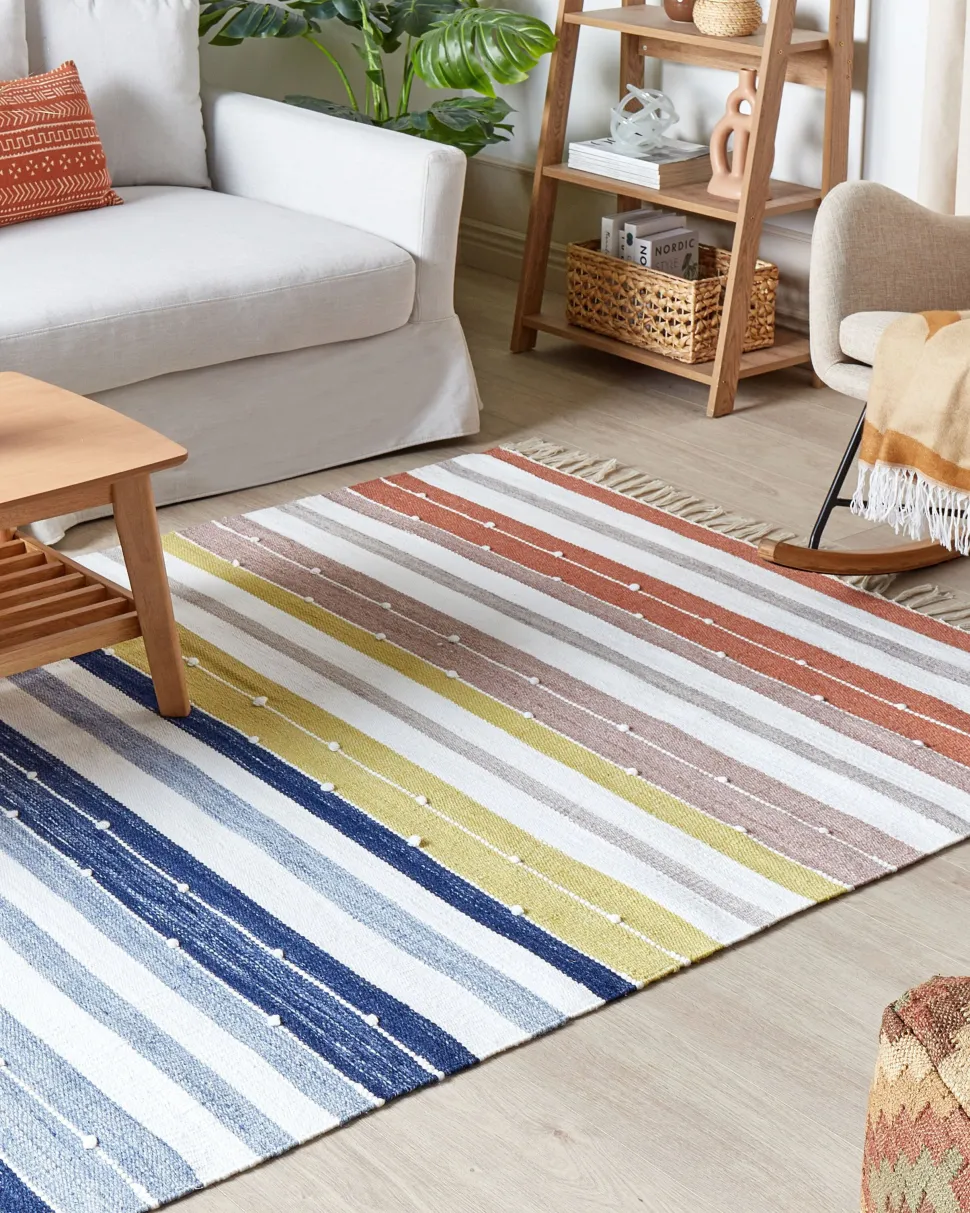Outdoor Teppich Mehrfarbig 160 X 230 Cm Streifenmuster Kurzflor Tozakli