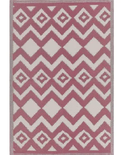 Outdoor Teppich Rosa 120 X 180 Cm Zickzack-Muster Kurzflor Dewas