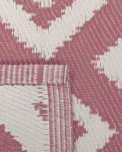 Outdoor Teppich Rosa 120 X 180 Cm Zickzack-Muster Kurzflor Dewas