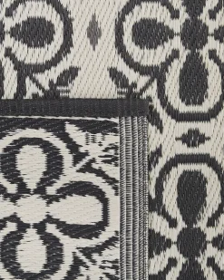 Outdoor Teppich Schwarz / Weis 120 X 180 Cm Geometrisches Muster Nellur