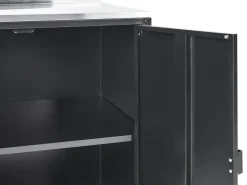 Outdoor-Kuchenschrank Mit Spule Stahl Schwarz 80 X 50 X 92 Cm Vilama