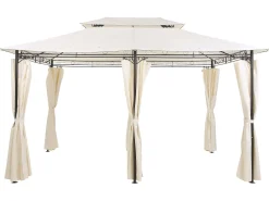 Pavillon Stahl Beige / Schwarz Rechteckig 300 X 400 Cm Colos