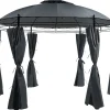 Pavillon Stahl Graphitgrau 368 Cm Safara