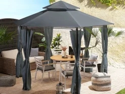 Pavillon Stahl Graphitgrau 350 Cm Portel