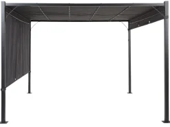 Pergola Mit Led-Beleuchtung Stahl Dunkelgrau 310 X 310 Cm Parga