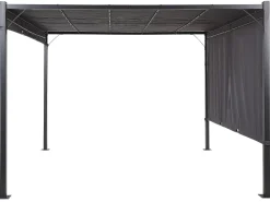 Pergola Mit Led-Beleuchtung Stahl Dunkelgrau 310 X 310 Cm Parga