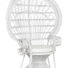 Pfauensessel Rattan / Baumwolle Weis Emmanuelle