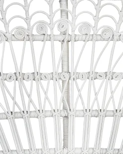 Pfauensessel Rattan / Baumwolle Weis Emmanuelle