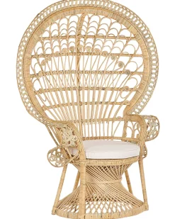 Pfauensessel Rattan / Baumwolle Naturlich Emmanuelle