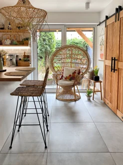 Pfauensessel Rattan / Baumwolle Naturlich Emmanuelle