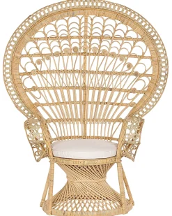 Pfauensessel Rattan / Baumwolle Naturlich Emmanuelle