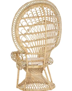 Pfauensessel Rattan / Baumwolle Naturlich Emmanuelle