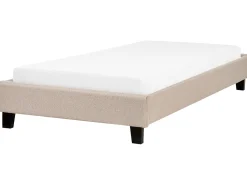Polsterbett Beige Lattenrost 90 X 200 Cm Roanne