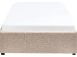 Polsterbett Beige Mit Bettkasten Hochklappbar 90 X 200 Cm Dinan