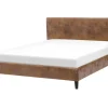Polsterbett Lederoptik Braun Lattenrost 160 X 200 Cm Fitou