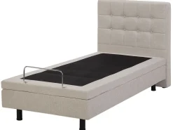 Polsterbett Leinenoptik Beige Elektrisch Verstellbar 80 X 200 Cm Duke