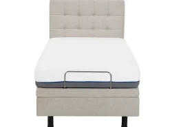 Polsterbett Leinenoptik Beige Elektrisch Verstellbar 80 X 200 Cm Duke