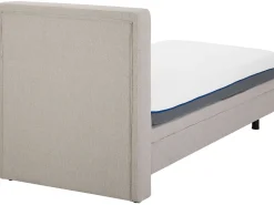 Polsterbett Leinenoptik Beige Elektrisch Verstellbar 80 X 200 Cm Duke