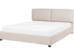 Polsterbett Leinenoptik Beige Lattenrost 180 X 200 Cm Belfort