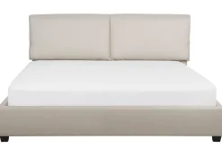 Polsterbett Leinenoptik Beige Lattenrost 180 X 200 Cm Belfort